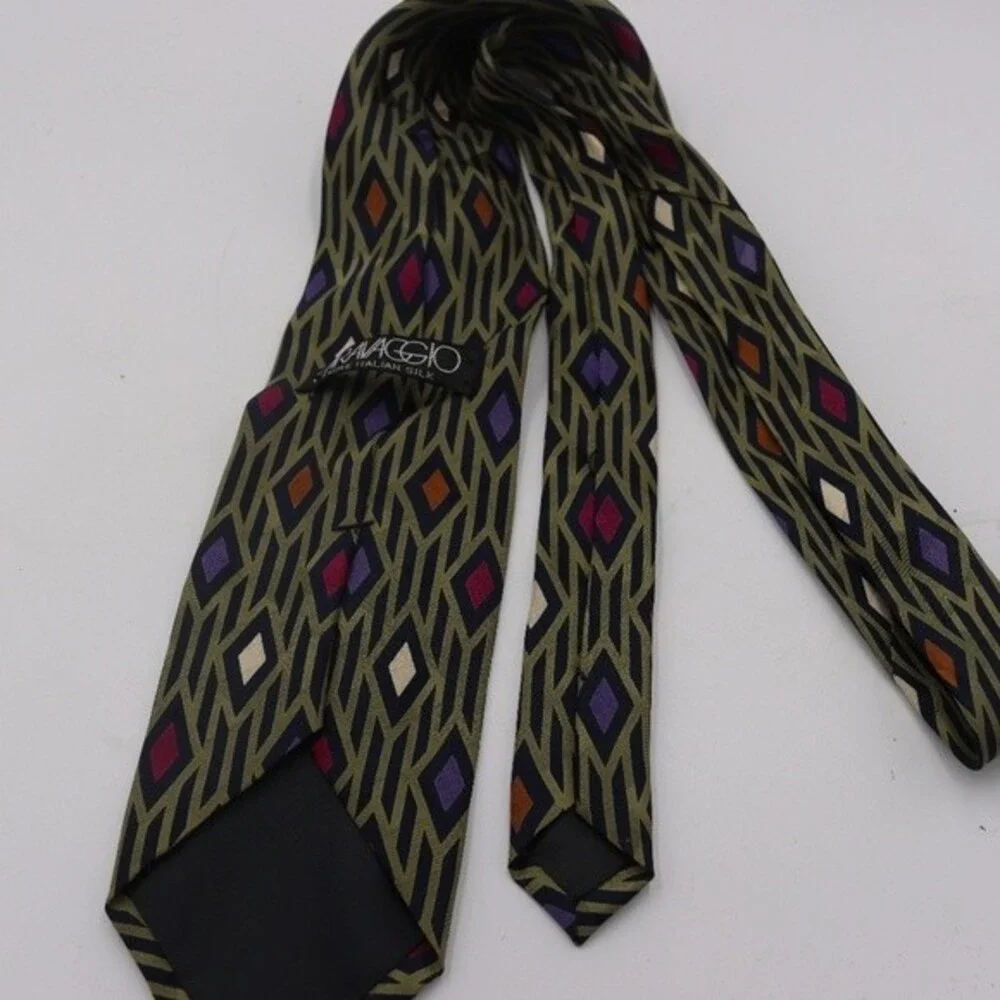 Caravaggio Silk Geometric Abstract Print Necktie